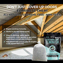 Load image into Gallery viewer, Dead Animal Smell Removal Reusable Deodorant Pouch. Eliminate dead Animal Smell Without Scent. Decay Odor Remover. Fragrance Free. Pet and Kid Safe. Extra Large, Covers 375 Square Feet.
