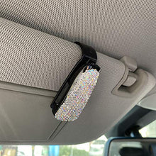 Load image into Gallery viewer, JOJOY LUX 2 PCS Car Glasses Holder Universal Car Visor Sunglasses Holder Clip Bling Bling Eyeglasses Hanger and Ticket Card Clip Eyeglasses Mount for Car
