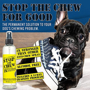 Emmy's Best Pet Products Stop The Chew 3X Strength Anti Chew Bitter Spray Deterrent for Dogs and Puppies - Alcohol-Free - Most Powerful Bitter Deterrent - 8 Ounce