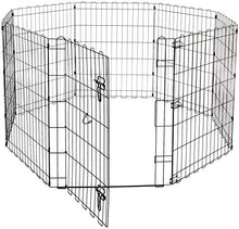 Load image into Gallery viewer, AmazonBasics Foldable Metal Pet Dog Exercise Fence Pen With Gate - 60 x 60 x 30 Inches
