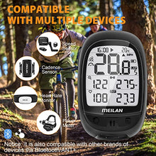 Load image into Gallery viewer, MEILAN Oval GPS Bike Computer Wireless, Bluetooth ANT+ Bicycle Odometer and Speedometer Waterproof Rechargeable Cycling Computer with 2.4 Inch LCD Backlight Display Fits All Bikes Outdoor Cycling
