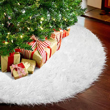 Load image into Gallery viewer, Christmas Tree Skirt, 50 Inch Thicker &amp; Ultra Soft White Christmas Plush Tree Skirt, Machine Washable &amp; Dryable Snowy White Fur Tree Skirt for Christmas Decorations and Ornaments

