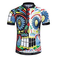 Load image into Gallery viewer, Men's Cycling Jersey Short Sleeve Biking Shirts Bike Clothing Bicycle Jacket with Pockets Black White Skull Size XXL
