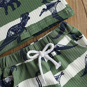 2Pcs Baby Boys Summer Clothing Sets Cute Letters Print Sleeveless Tank Tops T-Shirt+Palm Shorts Outfits (Black Tank Tops+Beach Shorts, 0-6 Months)