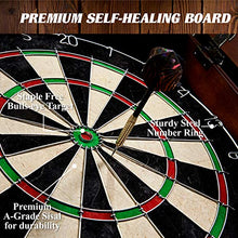 Load image into Gallery viewer, BARRINGTON BILLIARDS COMPANY Bristle Dartboard Cabinet Set: Professional Hanging Classic Sisal Dartboard with Self Healing Bristles and Accessories
