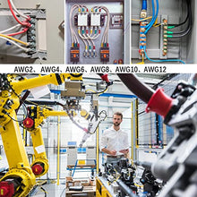 Load image into Gallery viewer, Copper Wire Lugs AWG 2 4 6 8 10 12 with Heat Shrink Set, 60Pcs Battery Cable Lugs Ring Terminals Connectors,Tubular Ring Terminals,AWG Crimp Wire Ring Lugs, 65Pcs Heat Shrink Tubing (125)
