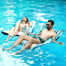 Load image into Gallery viewer, FindUWill Fabric Pool Hammock Floats, XL, 2Pack Inflatable Multi-Purpose Water Hammocks Floaties (Saddle, Lounge Chair, Hammock, Drifter), Pool Float Lounger for Adults
