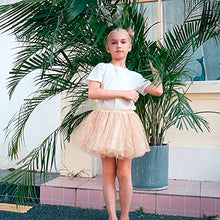 Load image into Gallery viewer, Simplicity Tutu for Girls 4 Layers Tulle Tutu Skirt with Sequins Kids Gold Tutu Girls Tutu, Golden, 2-8 Years
