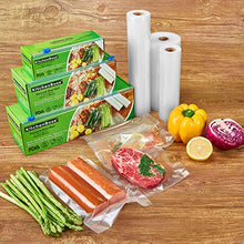 Load image into Gallery viewer, KitchenBoss Vacuum Sealer Rolls Bag, 6 Pack 8&quot;x16.5&#39; and 11&quot;x16.5&#39; Food Saver Bag Rolls with Cutter Box,Sous Vide Roll Bag(100 feet) Works with FoodSaver Sealers
