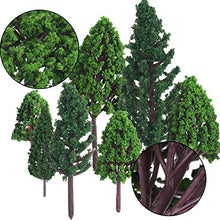 Load image into Gallery viewer, Bememo 22 Pieces Model Trees 1.18 - 6.29 inch Mixed Model Tree Train Trees Railroad Scenery Diorama Tree Architecture Trees for DIY Scenery Landscape, Natural Green
