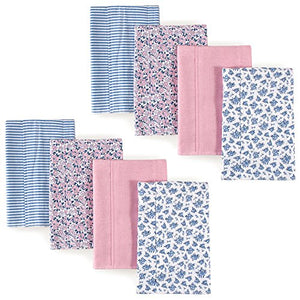 Hudson Baby Layered Flannel Burp Cloths, 8 Pack, Prairie Flowers