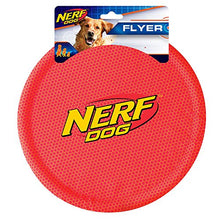 Load image into Gallery viewer, Nerf Dog Nylon Flyer Dog Toy, Frisbee, Lightweight, Durable and Water Resistant, Great for Beach and Pool, 9 inch diameter, for Medium/Large Breeds, Single Unit, Red
