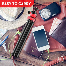 Load image into Gallery viewer, SR SUN ROOM Compatible Portable Flexible Cell Phone Tripod Stand for iPhone and Samsung Android Smart Phone with Remote and Universal Clip 360° Rotating
