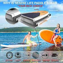 Load image into Gallery viewer, SereneLife Inflatable Stand Up Paddle Board (6 Inches Thick) with Premium SUP Accessories &amp; Carry Bag | Wide Stance, Bottom Fin for Paddling, Surf Control, Non-Slip Deck | Youth &amp; Adult Standing Boat
