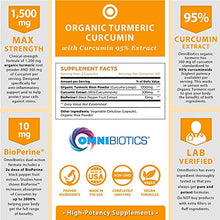 Load image into Gallery viewer, Organic Turmeric Curcumin Supplement 1500mg with BioPerine | 95% Standardized Curcuminoid Extract &amp; Organic Root Powder with Piperine Black Pepper Fruit (10mg), 120 Vegetarian Capsules
