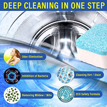 Load image into Gallery viewer, Hiwill Washing Machine Cleaner Effervescent Tablets, 32 Solid Deep Cleaning Tablet, Triple Decontamination Natural Biological Formula, for All Machines Including HE, No More Stinky Grimy Washer
