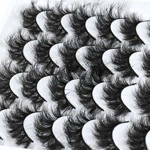 Newcally Curly Faux Mink Eyelashes 26 Pairs 4 Styles Mixed Natural Fluffy False Lashes Dramatic Thick Long Fake Eyelashes Multipack