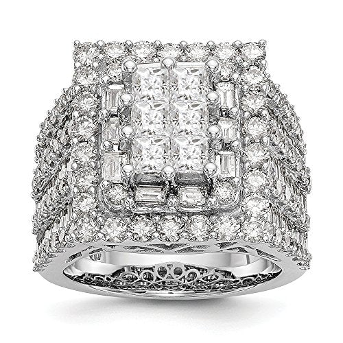 14K White Gold Complete Diamond Cluster Engagement Ring for Women (4.361CT,H-SI2)