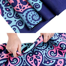 Load image into Gallery viewer, KUYOU Yoga Mat Foldable 1/16 Inch Thick Non-Slip Travel Yoga Mat Cover Pad Sweat Absorbent and Soft Lightweight Exercise Workout Mat with 96 inch Stretch Band Strap for Yoga Pilates and Fitness

