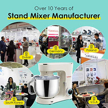 Load image into Gallery viewer, SanLidA Stand Mixer, 9.5 Qt. 10-Speed Electric Kitchen Mixer with Dishwasher-Safe Dough Hooks, Flat Beaters, Wire Whip &amp; Pouring Shield Attachments for Most Home Cooks, SM-1551, Cream White
