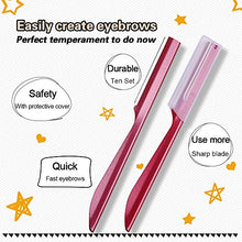 Load image into Gallery viewer, Miss Gorgeous London Eyebrow Razor, Eyebrow Razor Shaper for Men and Women, Grooming Shavers (red-10pcs)
