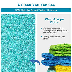 AIDEA Microfiber Cleaning Cloths All-Purpose Softer Highly Absorbent, Lint Free - Streak Free Wash Cloth for House, Kitchen, Car, Window, Gifts(12in.x 12in.)-(Pack-8)