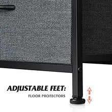 Load image into Gallery viewer, WLIVE Dresser for Bedroom with 5 Drawers, Wide Chest of Drawers, Fabric Dresser, Storage Organizer Unit with Fabric Bins for Closet, Living Room, Hallway, Nursery, Black Gray
