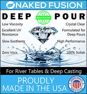 Epoxy Resin Deep Pour Crystal Clear Formula-2 Inch Thick Pour Casting Resin for River Tables, Deep Resin Molds, Live Edge Wood and Deep Art Casting- 3/4 Gallon Kit- Non Toxic -Zero Voc