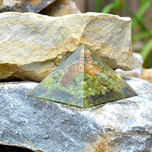 Load image into Gallery viewer, Orgone Pyramid - Flower Of Life Orgone Energy Peridot Copper Pyramid- Healing Crystals for EMF Protection Soul with Inner Psychic Sense-Vivid Dreams
