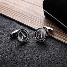 Load image into Gallery viewer, Udalyn Men's Fashion Stainless Steel Cufflinks Personalized 26 Alphabet Initial Letter Cufflinks Business Wedding Shirt Hanging A-Z
