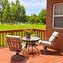 Load image into Gallery viewer, Tangkula 32" Outdoor Patio Table Round Steel Frame Tempered Glass Top Commercial Party Event Furniture Conversation Coffee Table for Backyard Lawn Balcony Pool with Umbrella Hole
