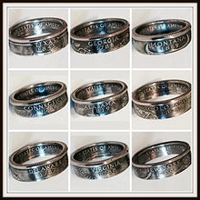 Load image into Gallery viewer, &quot;Real U.S. Quarter Coin Rings. From years 1965 to 2008 and from all States&quot;
