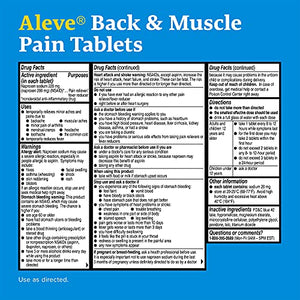 Aleve Back & Muscle Pain Relief Naproxen Sodium Tablets ‐ 250 Count, 250 Count