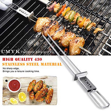 Load image into Gallery viewer, CMYK Barbecue Skewers, 6-Pack 13&quot; Stainless Steel Grilling Skewers with Slider, Reusable Metal BBQ Shish Kebab Skewer Sticks
