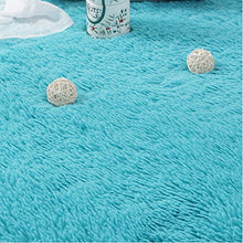 Load image into Gallery viewer, Softlife Fluffy Area Rugs for Bedroom 4&#39; x 5.3&#39; Shaggy Floor Carpet Cute Rug for Girls Kids Living Room Nursery Home Decor, Turquoise Blue
