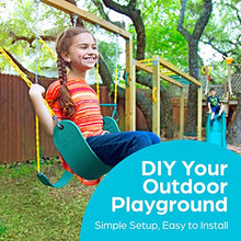 Load image into Gallery viewer, Jungle Gym Kingdom 18" Trapeze Swing Bar Rings 48" Heavy Duty Chain Swing Set Accessories &amp; Locking Carabiners (Green)
