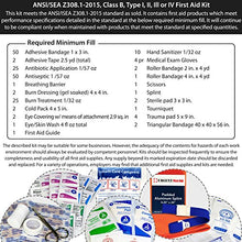 Load image into Gallery viewer, OSHA &amp; ANSI First Aid Kit Refill/Upgrade, 50 Person, 196 Pieces, ANSI 2015 Class B - Includes Splint, Tourniquet, Tools, Single dose and More: Fill Your kit or use to Upgrade to Current regulations
