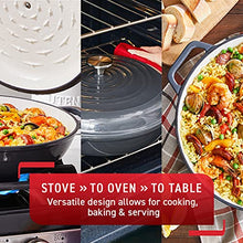 Load image into Gallery viewer, T-fal Enameled Cast Iron Round Casserole with Lid, 3.5 quart, Grey

