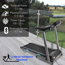 Load image into Gallery viewer, SereneLife Foldable Digital Home Gym Treadmill | Smart Auto Incline Exercise Machine with Downloadable App | Large Running Treadmill with MP3 Player &amp; Stereo Speakers | 2.5HP, 10MPH Speed - SLFTRD35
