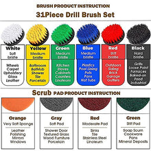 Load image into Gallery viewer, 31 Piece Drill Brush Attachments Set, Scrub Pads &amp; Sponge,Power Scrubber Brush with Extend Long Attachment All Purpose Cleaning Kit for Grout, Tiles, Sinks, Bathtub, Bathroom, Kitchen and Automobile
