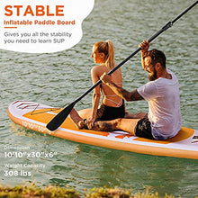 Load image into Gallery viewer, 10’10”x30”x6”, 308lbs Capacity, All-around Inflatable Stand Up Paddle Board - Stable, Versatile, Durable and Lightweight SUP for All Skill Levels, Paddleboard Accessories &amp; Carry Bag Included (Orange)
