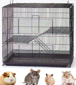 Mcage New 3 Levels Ferret Chinchilla Sugar Glider Rats Animal Cage 24" L x 16" W x 24" H with Tight 3/8-Inch Bar Spacing