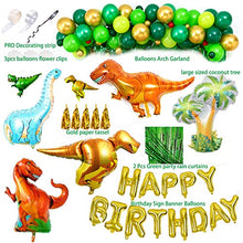 Load image into Gallery viewer, Dinosaur Birthday Party Decorations&amp;Balloons Arch Garland Kit(Gold,Green),Dinosaurs Balloons,Happy Birthday Balloons,Curtains,for Dino Themed Kid's Party,Shower,Celebration.
