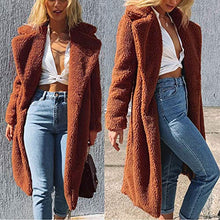 Load image into Gallery viewer, WYTong Winter Maxi Coat For Womens Fashion Warm Faux Fur Coat Jacket Casual Solid Long Parka Outerwear(Brown,L)

