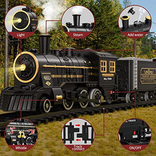 Load image into Gallery viewer, Train Set for Boys 4-7 w/ Smoke, Sounds &amp; Light, Electric Classical Steam Engine Locomotive for Toddlers 2-4, Rechargeable Model Trains Kit Toys w/ Passenger Carriage for Kids Age 3-4
