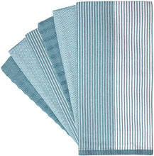 Load image into Gallery viewer, Premium Kitchen Towels (20”x 28”, 6 Pack) – Large Cotton Kitchen Hand Towels – Flat &amp; Terry Towel – Highly Absorbent Tea Towels Set with Hanging Loop (Aqua)
