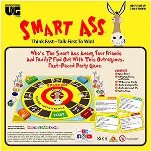 University Games Smart Ass The Ultimate Party Game for Families and Adults Ages 12 & Up, The Perfect Tabletop Trivia Game for People Who Hate Waiting Their Turn!