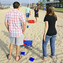 Load image into Gallery viewer, GoSports Portable PVC Framed Cornhole Toss Game Set with 8 Bean Bags and Travel Carrying Case - Choose American Flag Design, Red &amp; Blue or Football
