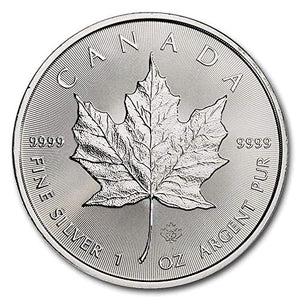 1988 CA - Present (Random Year) 1 oz Canadian Silver Maple Leaf Coin Brilliant Uncirculated with Certificate of Authenticity by CoinFolio $5 BU