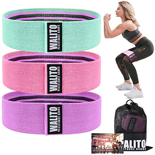 Walito Resistance Bands for Legs and Butt,Exercise Bands Set Booty Bands Hip Bands Wide Workout Bands Sports Fitness Bands Resistance Loops Band Anti Slip Elastic (Set 3)